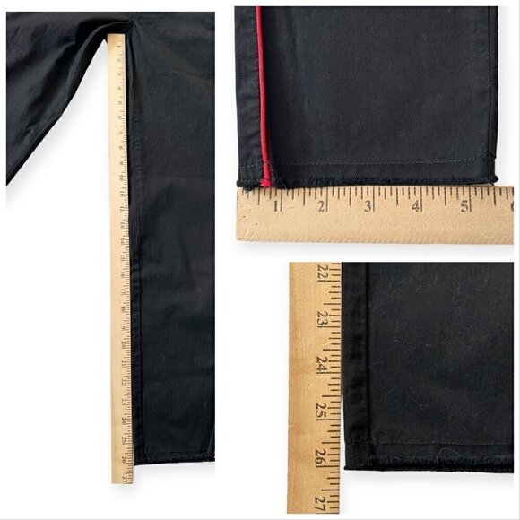 NWT Nili Lotan East Hampton Pants - Jet Black With Red Piping, Size 0 - Picture 14 of 16